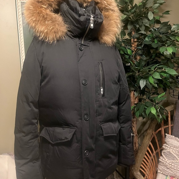 Soia & Kyo men’s Black Puffer Jacket with Fur Trim - Picture 6 of 15